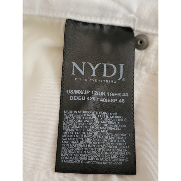 NYDJ Curves 360 Ankle Jeans Women's 12S‎ White Denim Slim Straight NWT - Picture 10 of 16